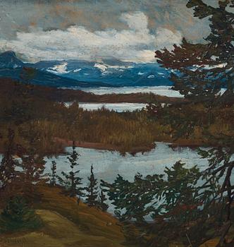 Helmer Osslund, River landscape from the north of Sweden.