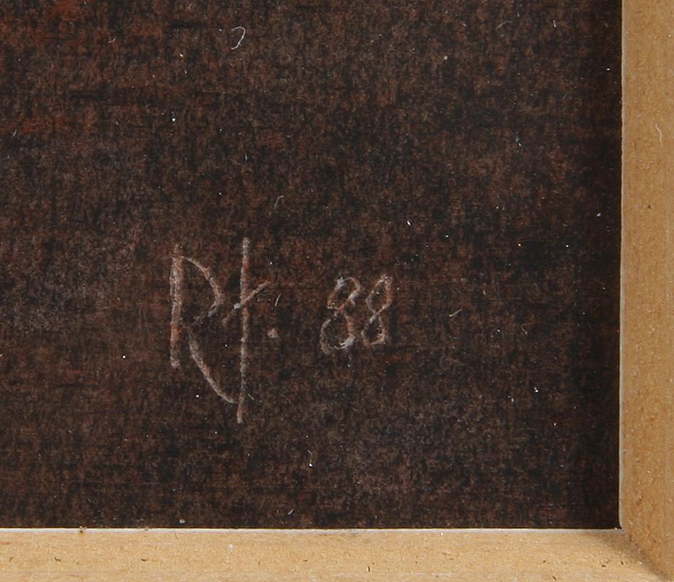 ROJ FRIBERG, blandteknik, monogramsign och dat "88".