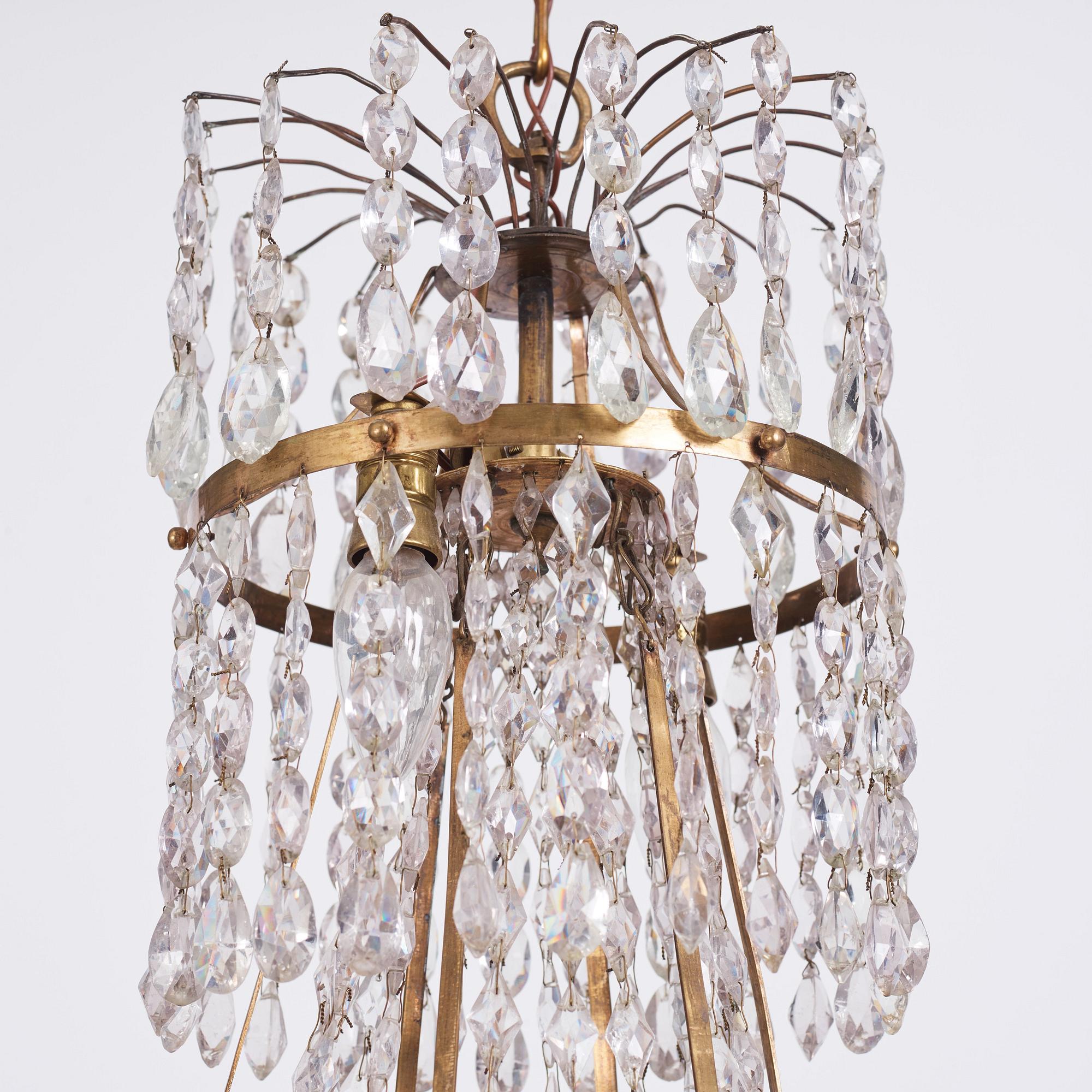 A late Gustavian seven-light chandelier, circa 1800.