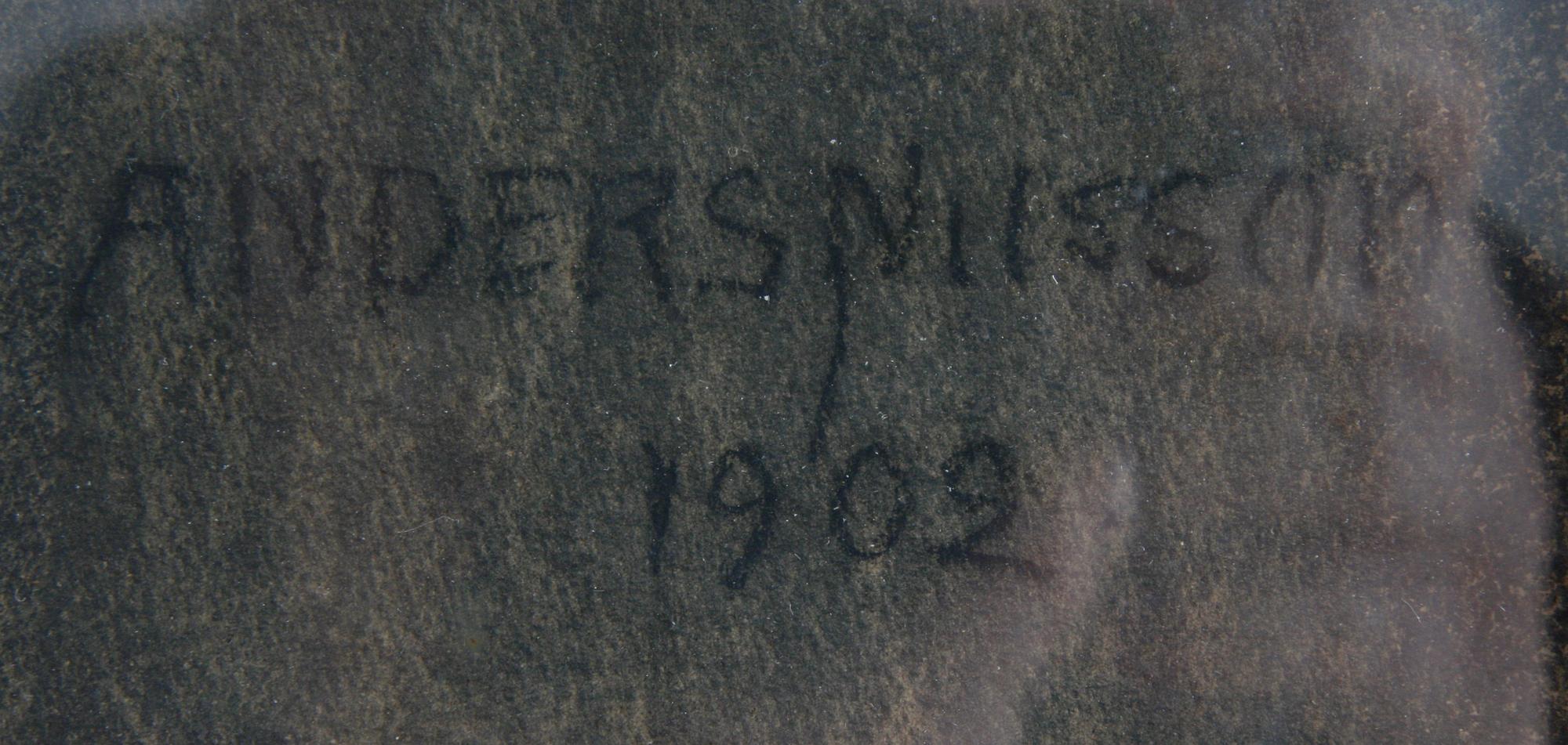 NILSSON, ANDERS. Kolteckning, sign o dat 1902.