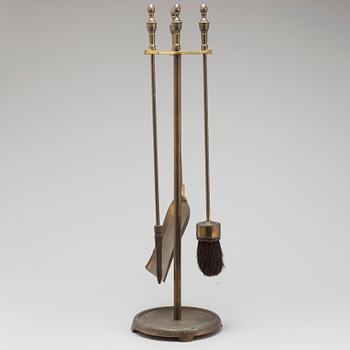 A brass firestand, 20th century.