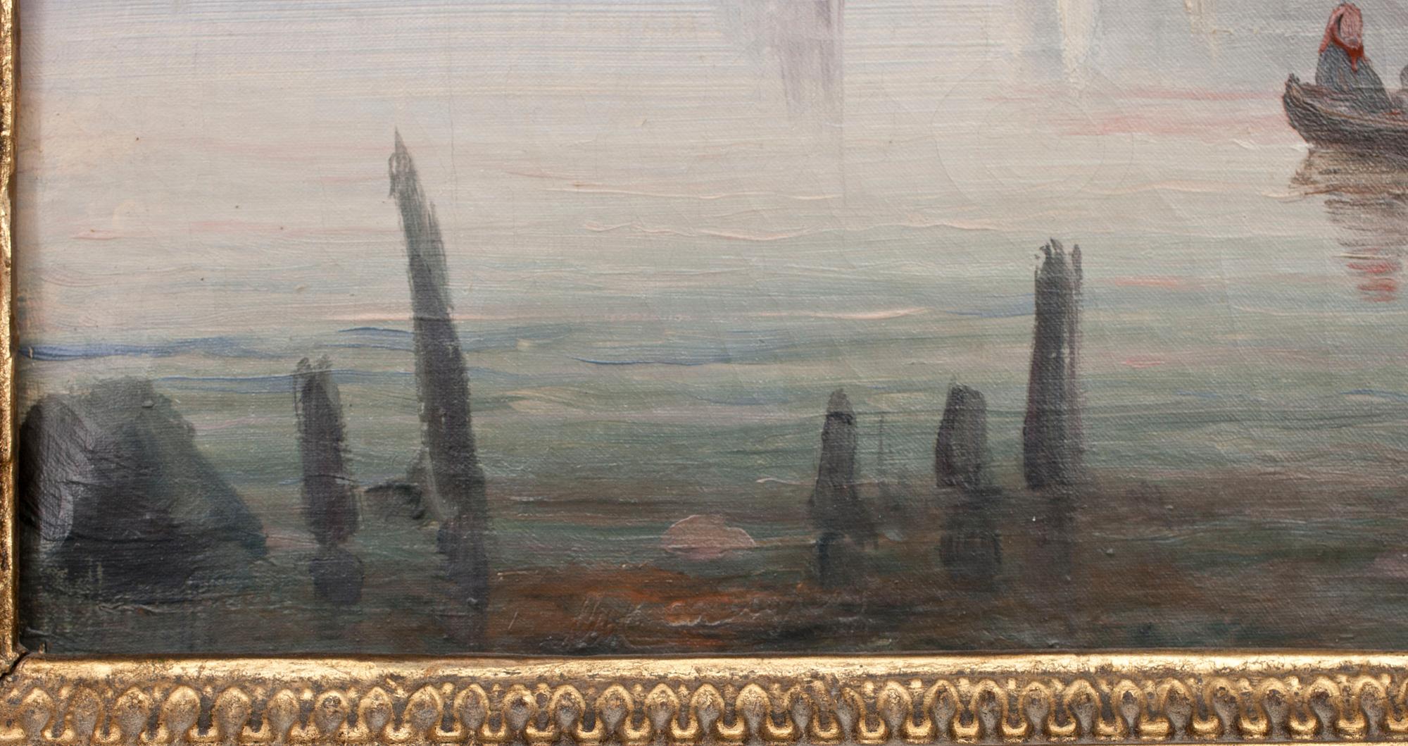 OKÄND KONSTÄR, olja på duk, otydlig signering, 1800-tal.