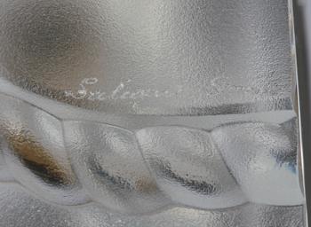 VÄGGARMATUR, glas, märkt Lalique France, 50/60-tal.