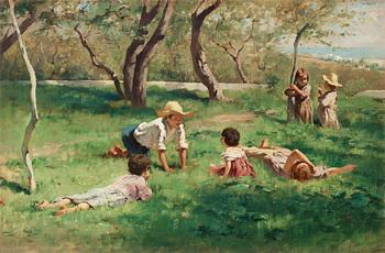 953. Georg Pauli, Children playing outdoors.