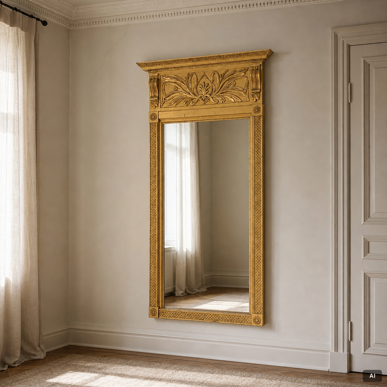 An Empire mirror, first half of the 19th century.