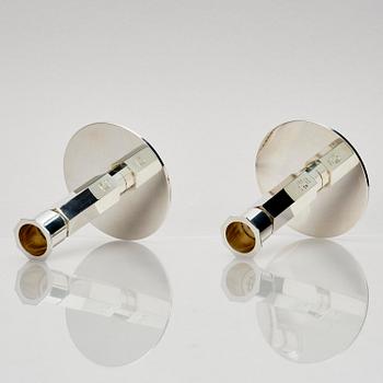 Wiwen Nilsson, a pair of sterling silver candlesticks, Lund, Sweden 11957 and 1960.