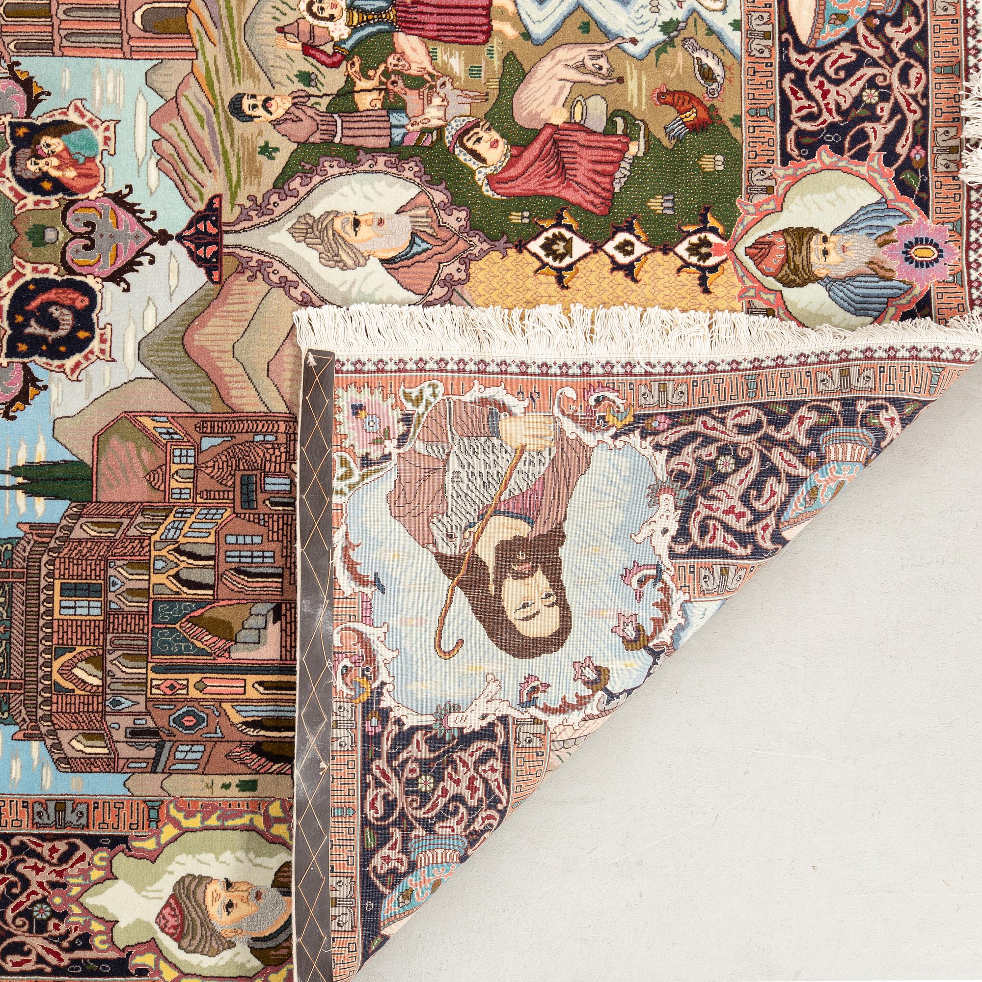 Matta Täbris semiantik figural ca 280x180 cm.