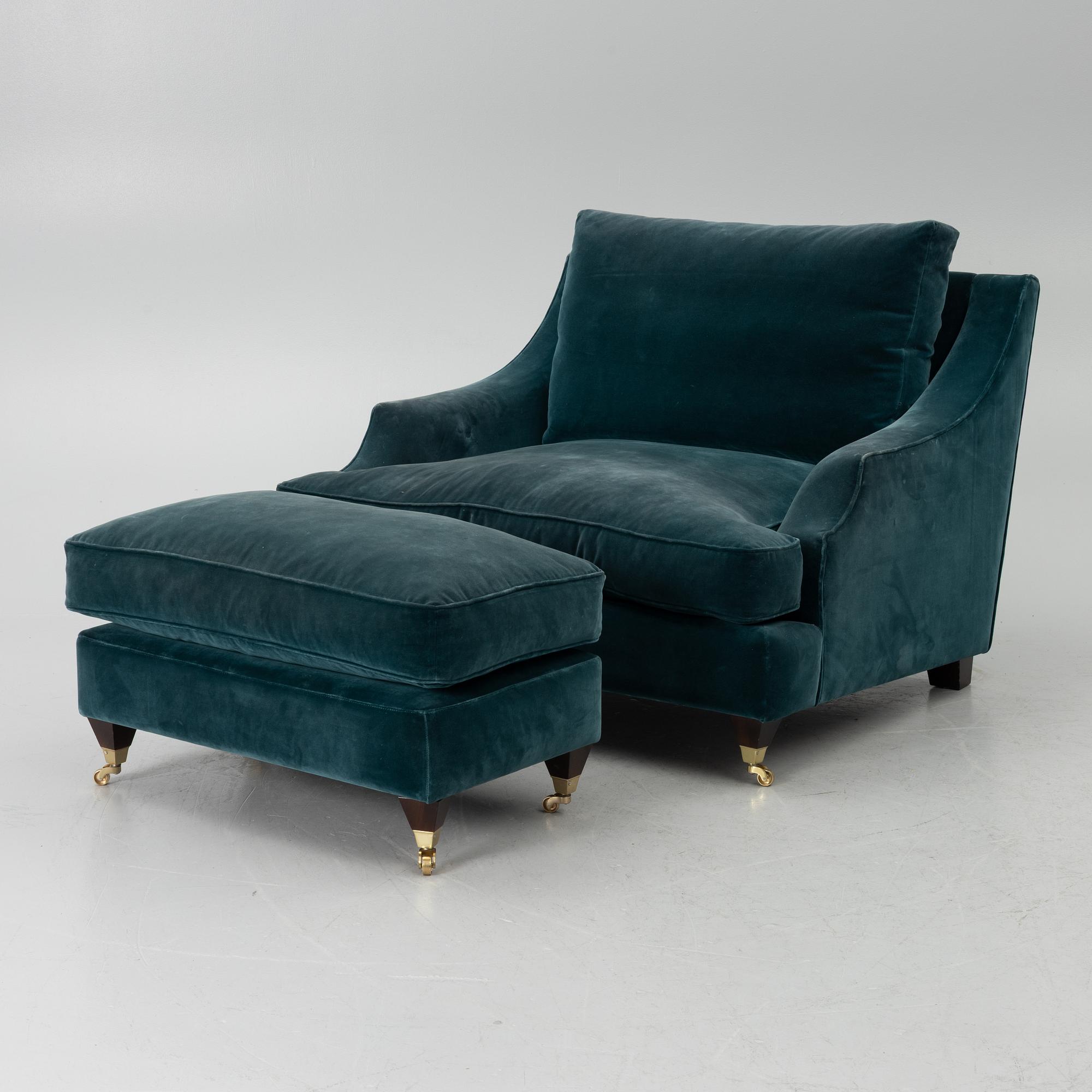 An armchair and footstool, JIO furniture, contemporary.