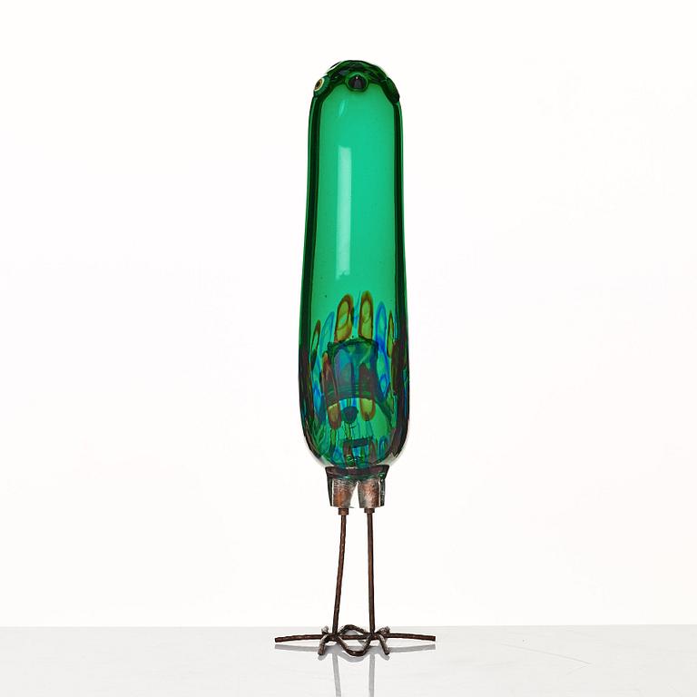 Alessandro Pianon, skulptur, fågel, "Pulcino", Vistosi, Murano, Italien 1960-tal.
