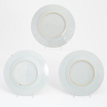 2+1 plates, Qing Dynasty, Qianlong (1736-95).