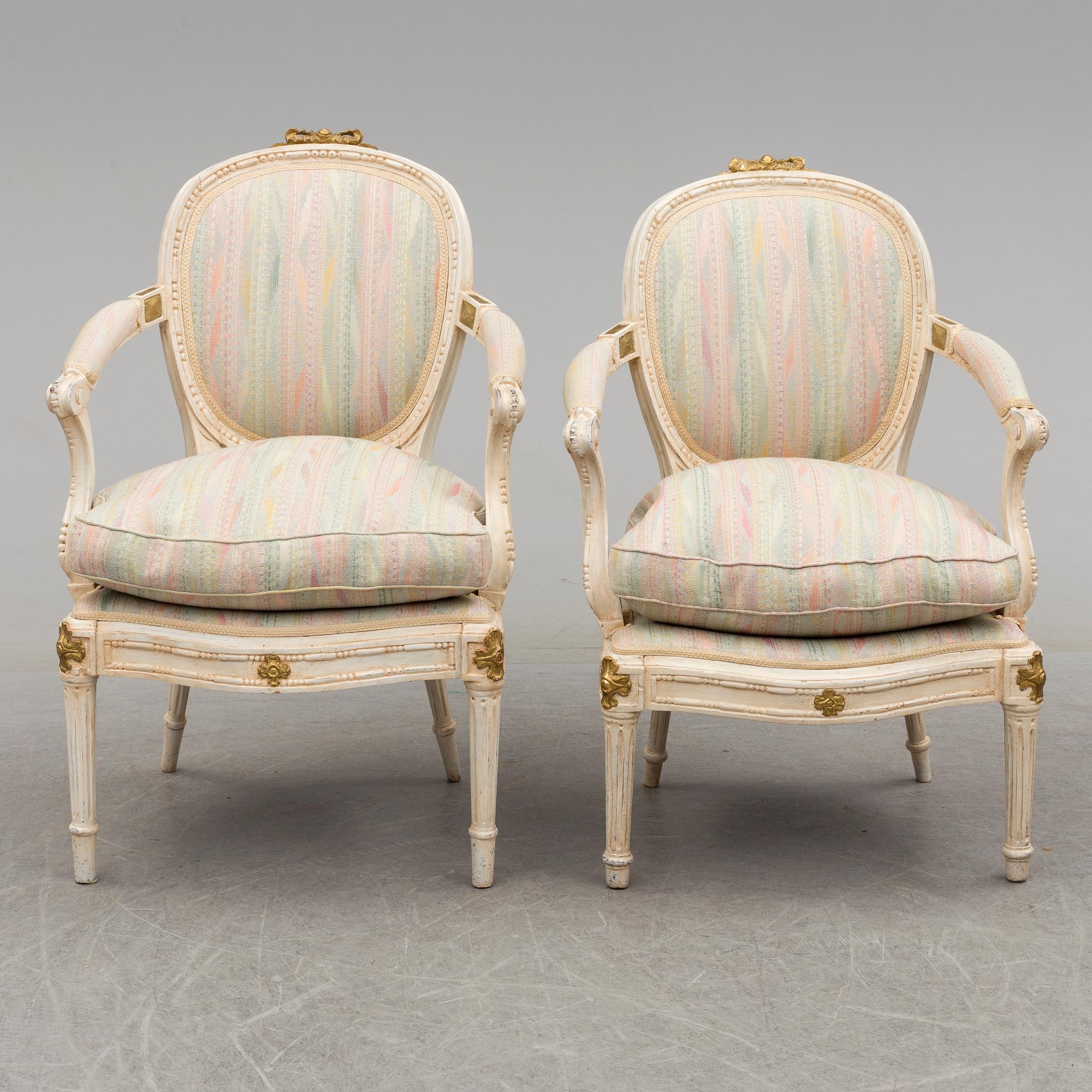 KARMSTOLR, ett par, Louis XVI, Frankrike, 1700-talets slut.