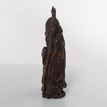 A Chinese Shoulao bamboo figure, Qing dynasty (1644-1912).