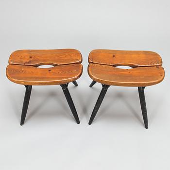 Ilmari Tapiovaara, Two 1960's 'Pirkka' stools for Laukaan Puu.