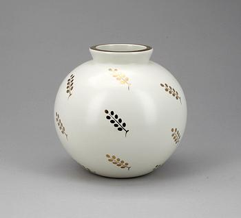 VAS, stengods, "Guldcararra", Wilhelm Kåge, Gustavsberg, 1942.