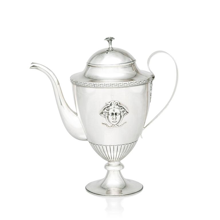 A Swedish Empire silver coffee-pot, mark of Adolf Zethelius, Stockholm 1811.