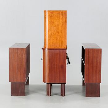 Two 1930s shelves and one drawer, designed by Andreas Aasheim for A. Huseby & Co A/S.