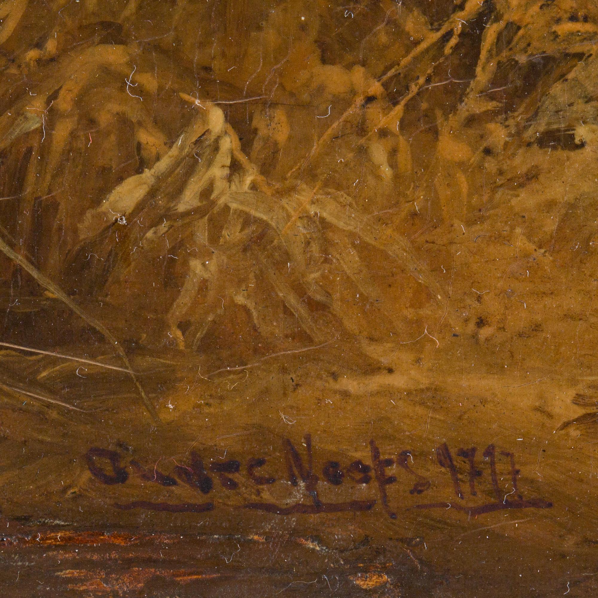 OKÄND KONSTNÄR, olja på pannå, bär påskrift, 1800-tal.