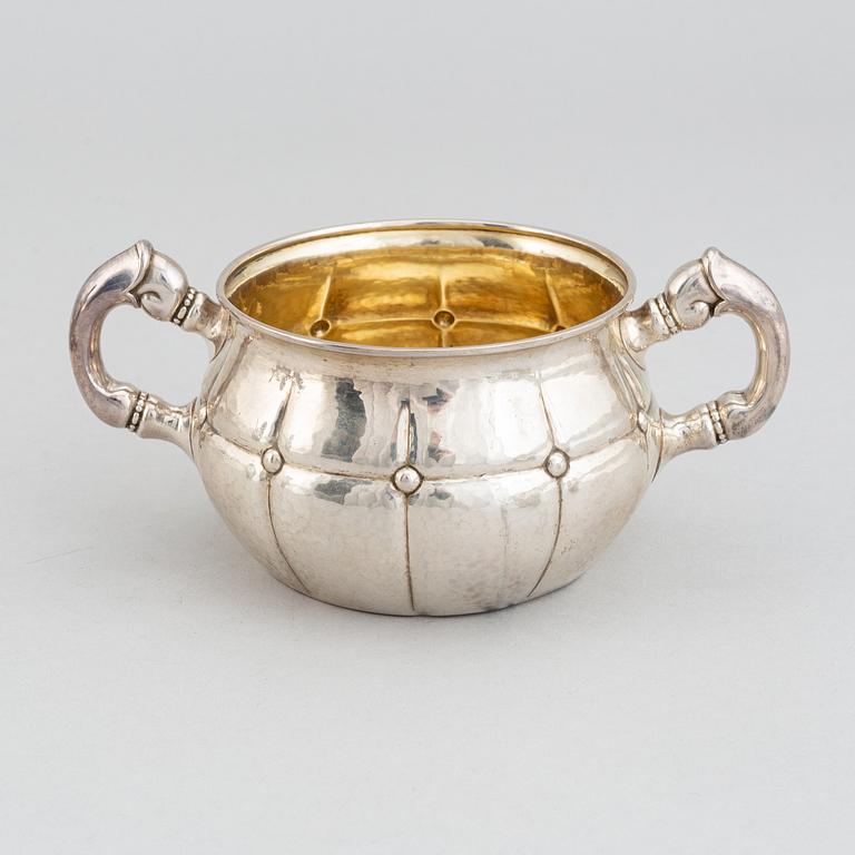 A three piece silver coffee set, mark of Carl M. Cohr, Frederica, Denmark 1927.