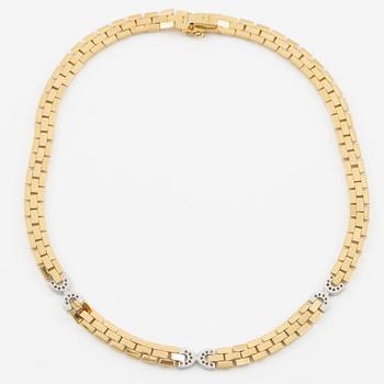Collier och armband, Engelbert, 18K guld med briljantslipade diamanter.