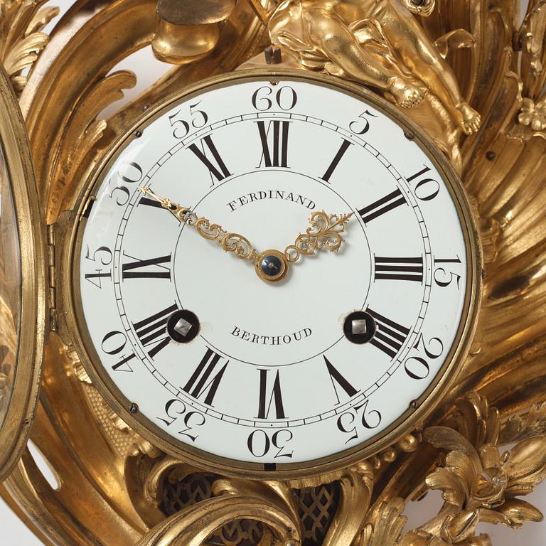 A French Louis XV gilt bronze clock by Ferdinand Berthoud (1727-1807).