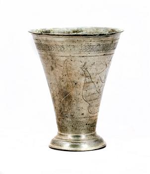 BÄGARE, tenn, Nicolaus Justelius, Eksjö 1799.