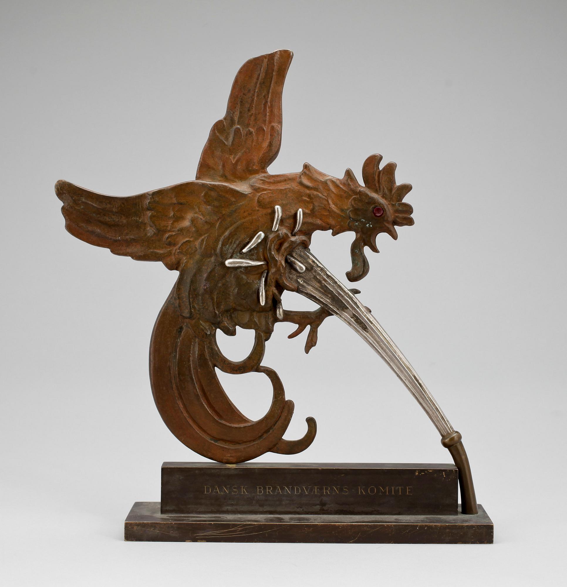 OKÄND KONSTNÄR, skulptur, delvis brons, 1940-tal. Gjutarmärkt L Rasmussen Köpenhamn.