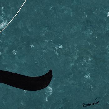 Carl Fredrik Reuterswärd, lackvarell på papper lagt på duk, signerad Reuterswärd.