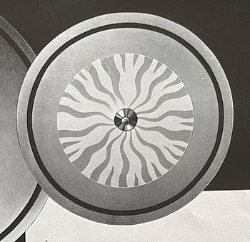 Simon Gate, a ceiling lamp, model "GD 668", Orrefors, 1930s.