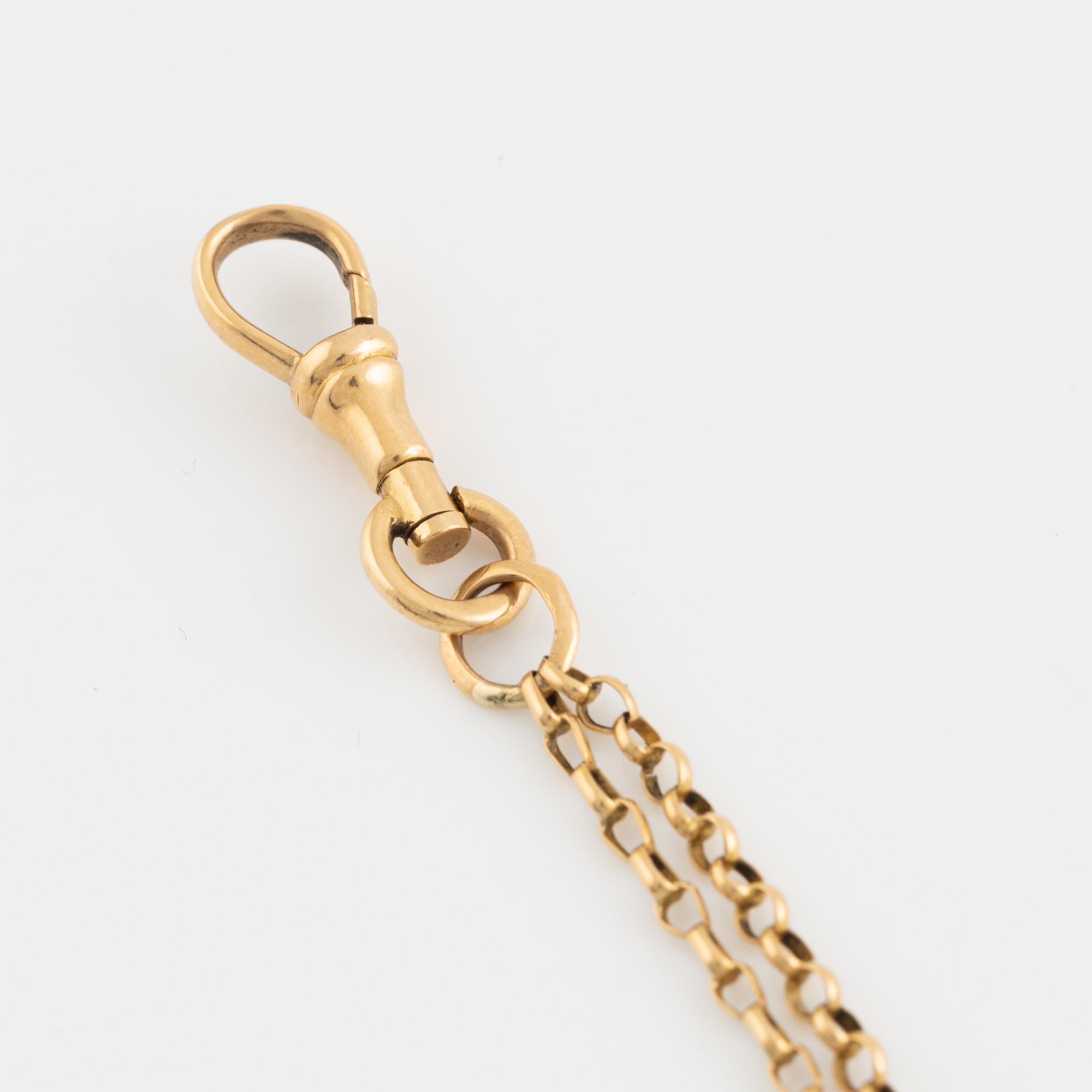Goldchain with lock. 18 carat gold, Gustav Dahlgren & Co, Malmö, 1905.