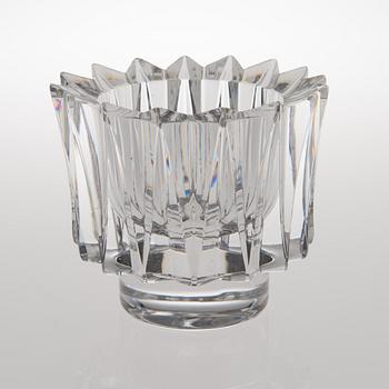 AIMO OKKOLIN, A CRYSTAL VASE. Crown. Signed Aimo Okkolin Riihimäen Lasi Oy.