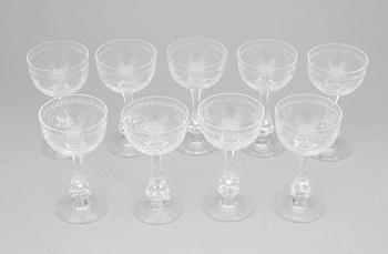 MADEIRAGLAS, 9 st, "MacGuirlang", Fritz Kallenberg, Boda.