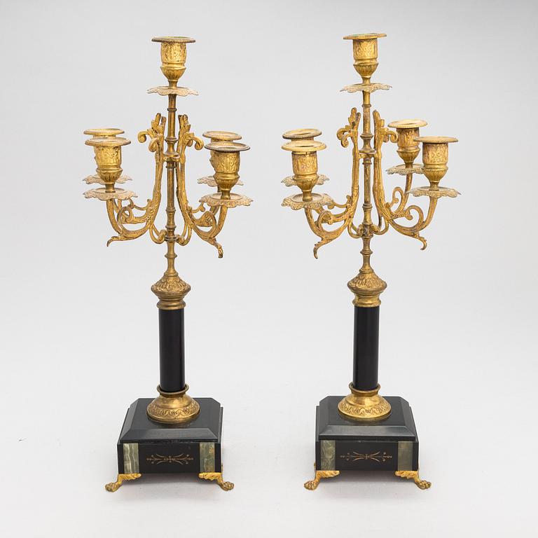 A pair of candelabras, from late 19th century.