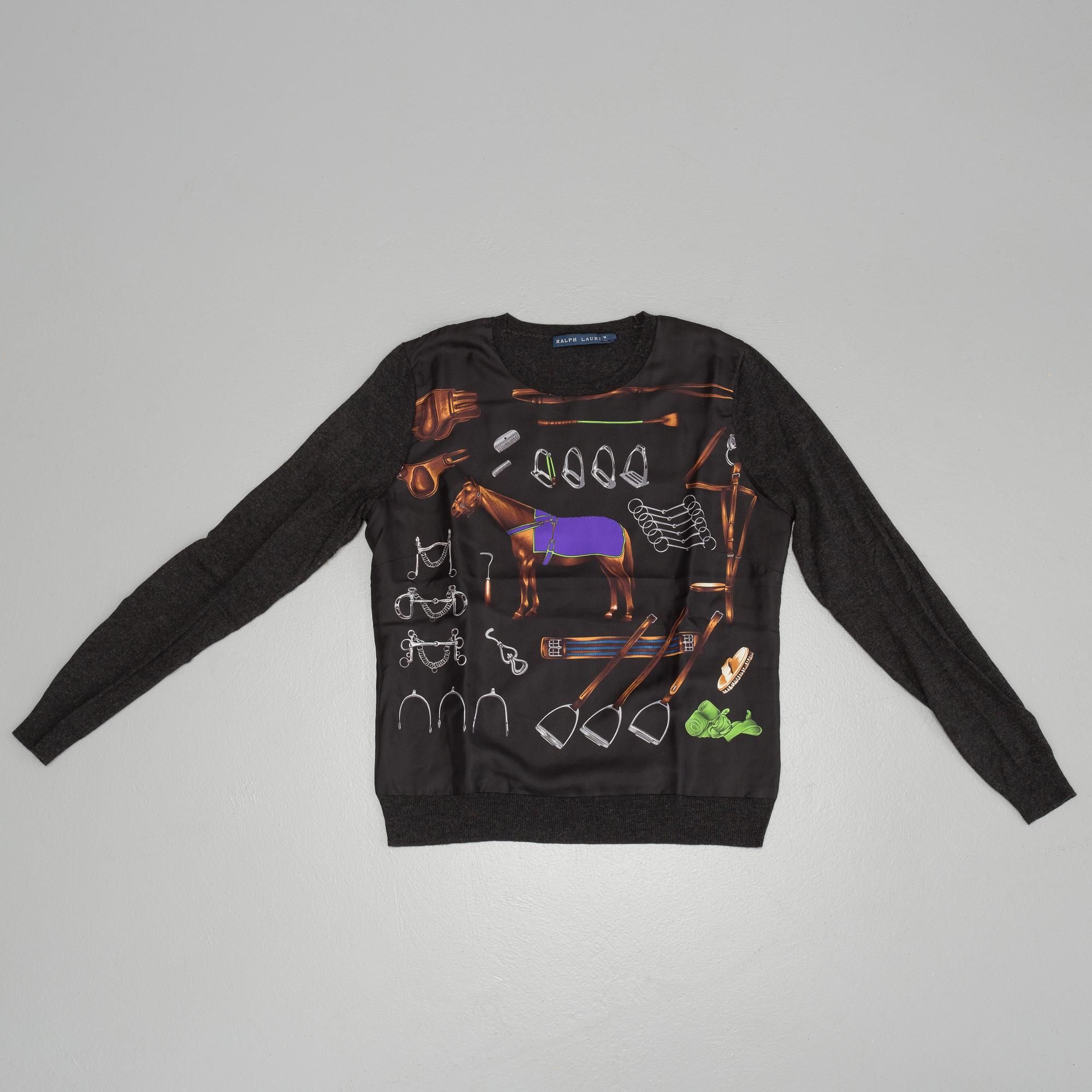 two pair of silk and cashmere sweaters by ralph Lauren.