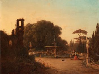 JOSEPH MAGNUS STÄCK, olja på duk uppklistrad på pannå, sign  J. M. Stäck o dat 1857.