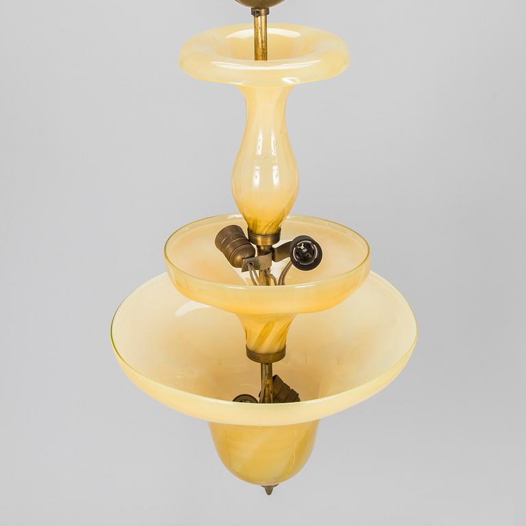 Paavo Tynell och Gunnel Nyman, taklampa, Köklax Glasbruk,  / Taito  1930-tal.