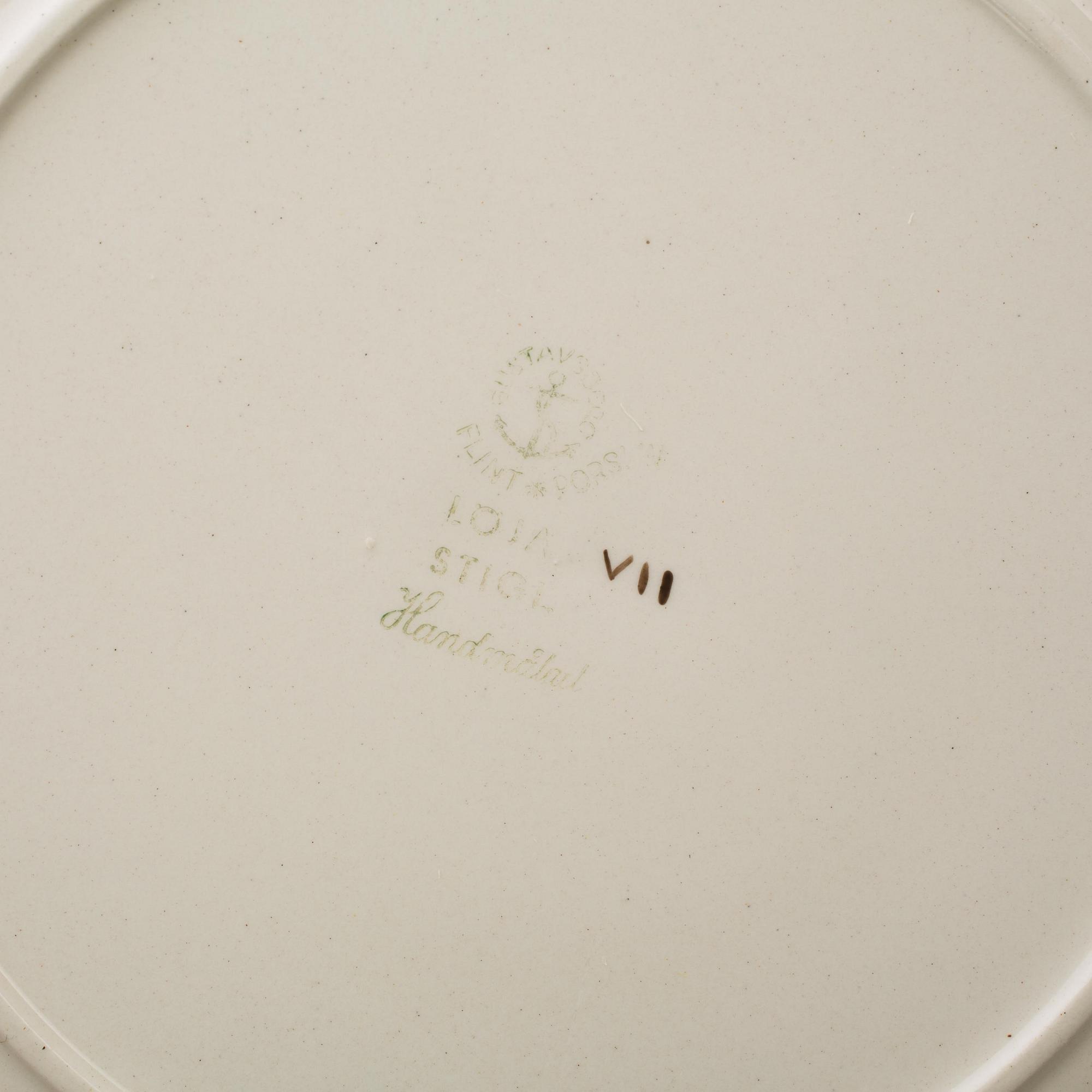 FISKTALLRIKAR, 13 st, flintgods, "Löja", Stig Lindberg, Gustavsberg.