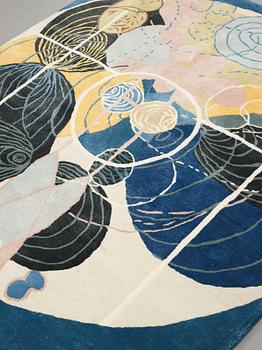 Hilma af Klint, a carpet, "Group III, no 5, The Large Figure Paintings", 10/30, hand tufted, ca 201 x 162,5 cm.