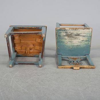 STOLAR, fyra stycken, allmoge, Hälsingland, 1800-talets mitt.