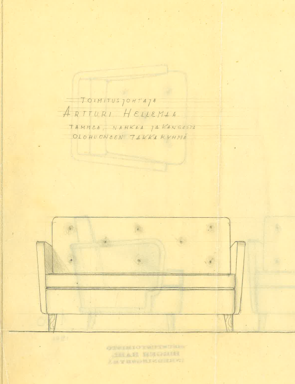 Birger Hahl, sohva, tilaustyö 1941.