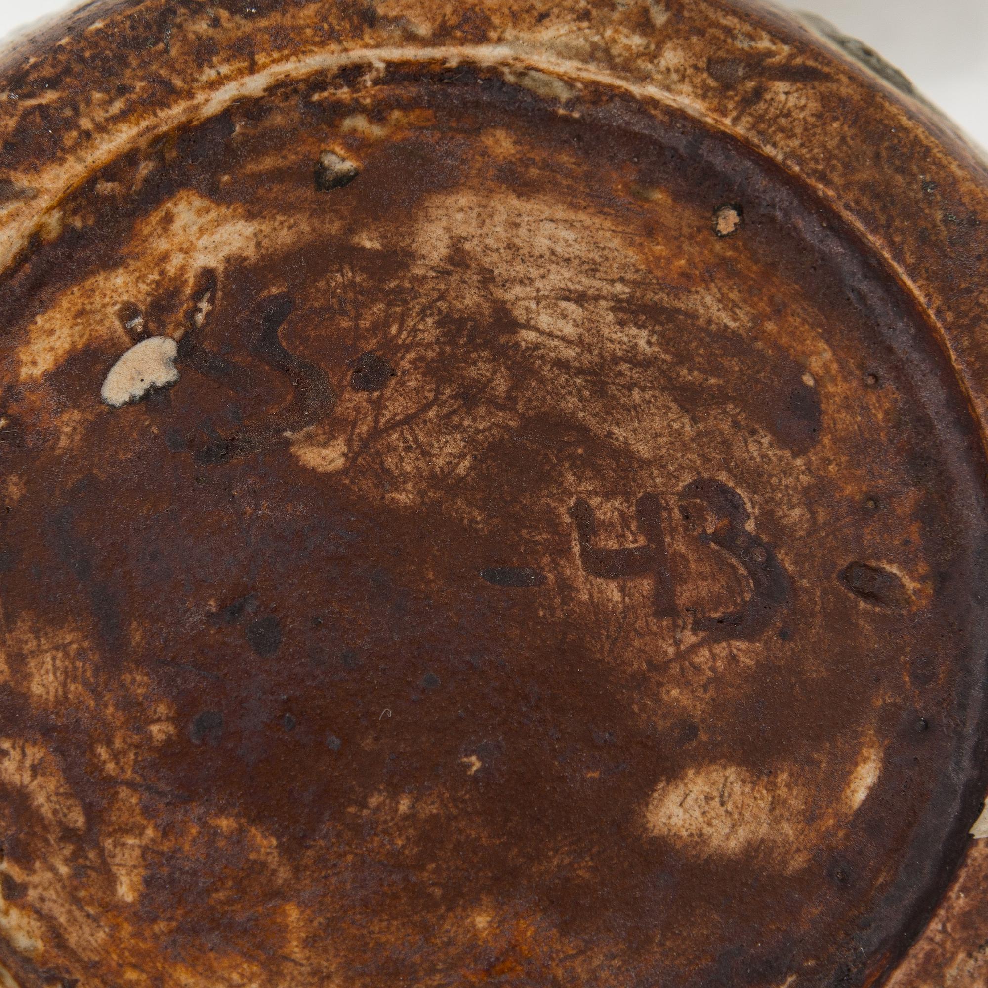 Kyllikki Salmenhaara, a stoneware vase, signed KS -43.