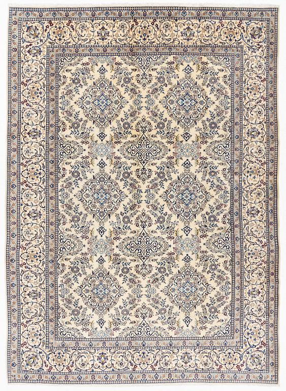 A part silk Nain carpet approx. 343 x 248 cm.