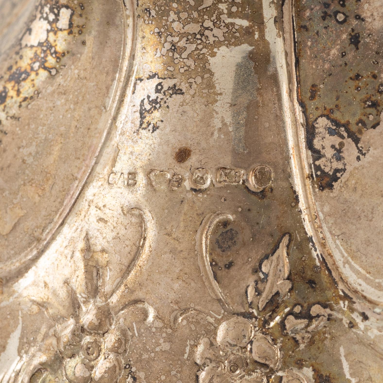 Ljusstakar, ett par, silver, barockstil, GAB, Stockholm, 1949.