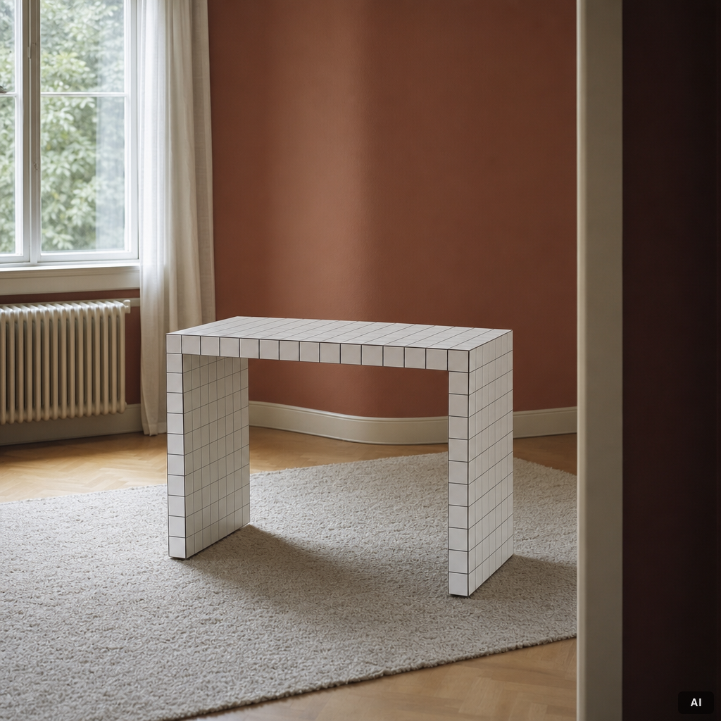 Superstudio, sidobord, "Quaderna", Zanotta, Italien.