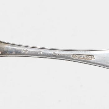Matskedar, 5 st, silver, bl a Andreas Öhrman, Stockholm 1774, AG Herkepeus, Norrtälje 1866.