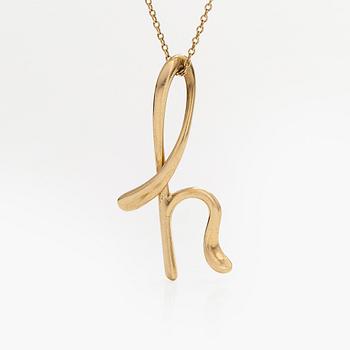 Tiffany & Co, Elsa Peretti, halsband, "Alphabet Pendant", 18K guld.