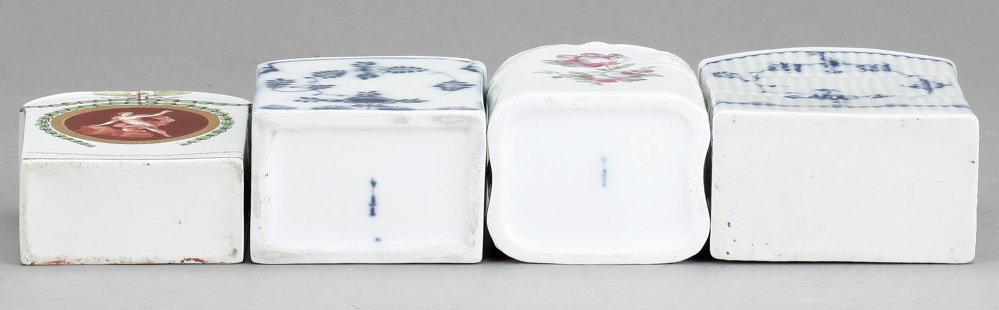 TEDOSOR, 4 st, porslin, bland annat KPM Berlin, 1800-tal.