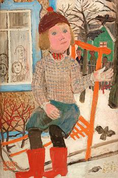 346. Olle Olsson-Hagalund, Girl on sled.