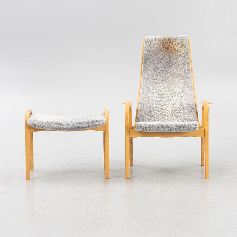 Yngve Ekström, armchair with footstool, Lamino, Swedese, late 20th century.