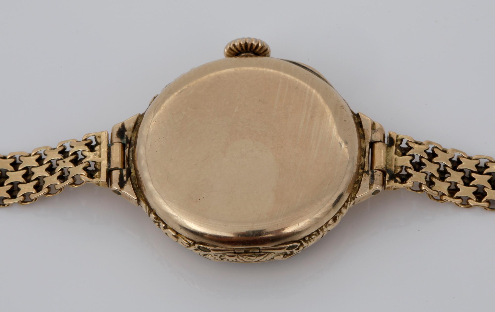Damarmbandsur, 18 k guld, Moeris, Tot vikt ca 16,6 gram.