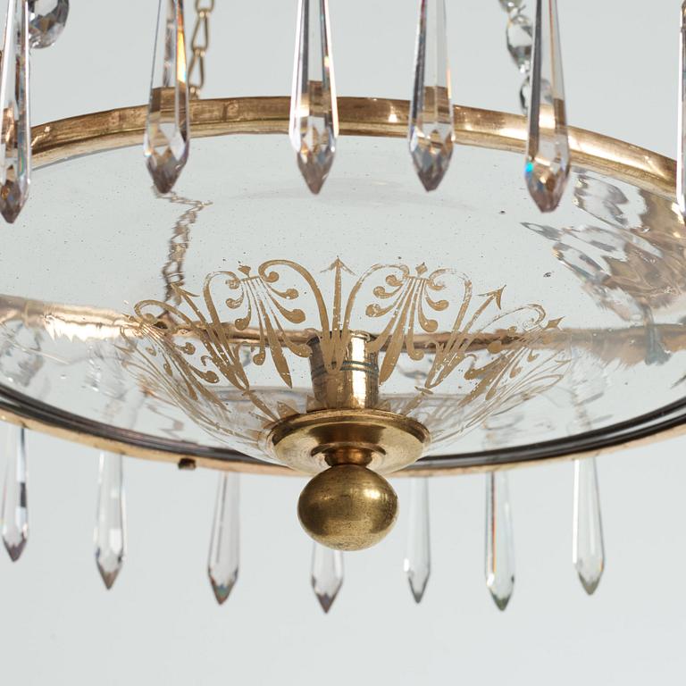 LJUSRING, för fyra ljus, 1800-talets början. Sengustaviansk.